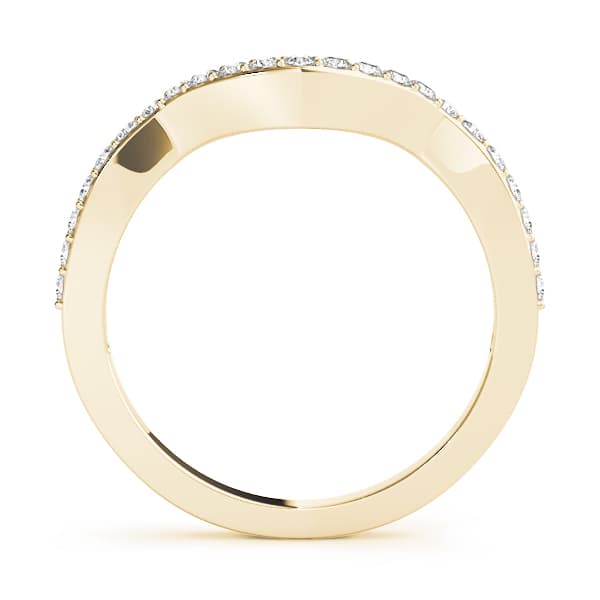 Curved Wedding Band (1/4 ct. tw.), Side view in yellow gold