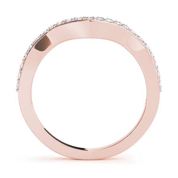 Curved Wedding Band (1/4 ct. tw.), Side view in rose gold