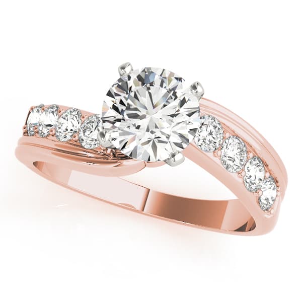 Bypass Engagement Ring, style 50499, Front view in rose gold