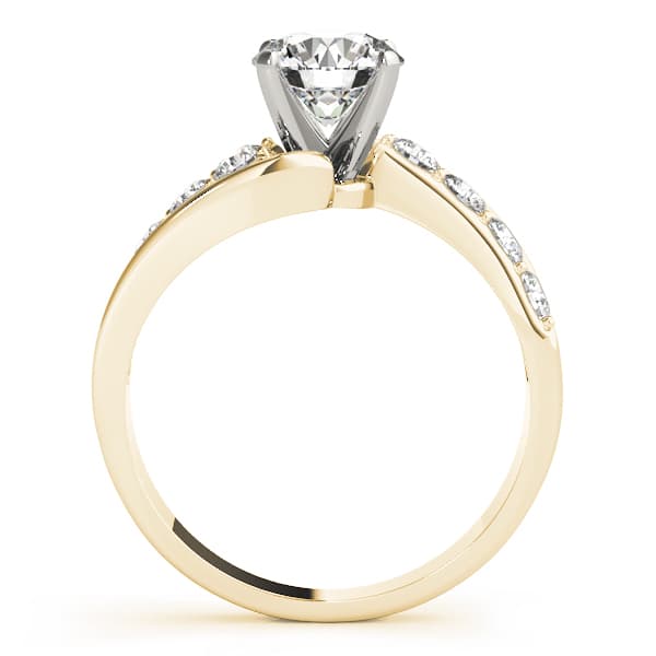 Bypass Engagement Ring, style 50499, Side view in yellow gold