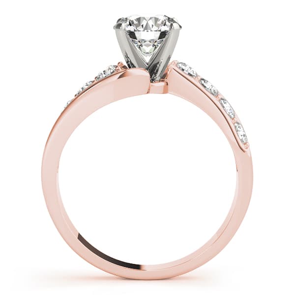 Bypass Engagement Ring, style 50499, Side view in rose gold