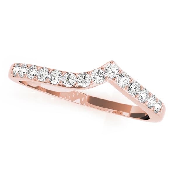 Curved Wedding Band (1/3 ct. tw.), Front view in rose gold