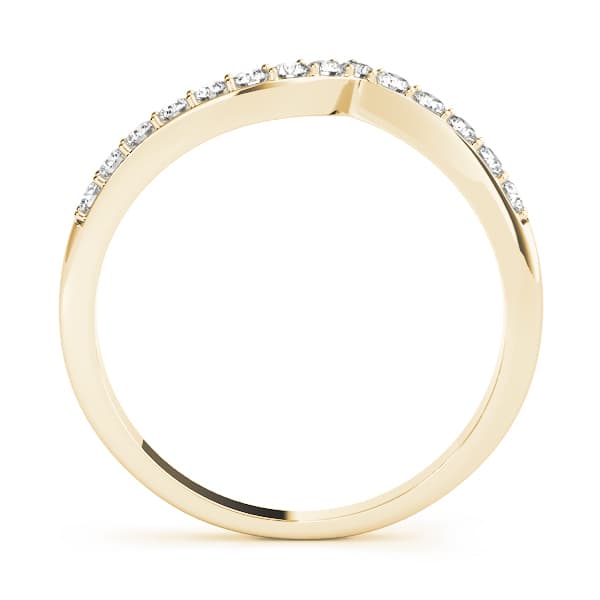 Curved Wedding Band (1/3 ct. tw.), Side view in yellow gold