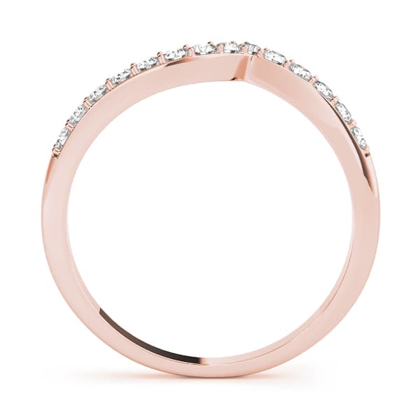 Curved Wedding Band (1/3 ct. tw.), Side view in rose gold