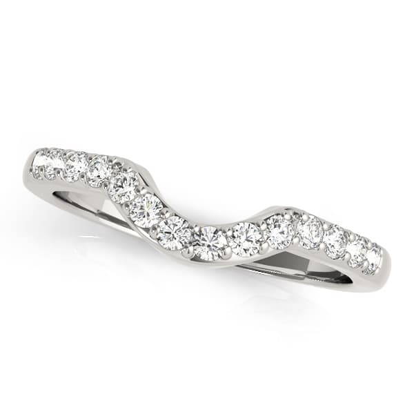 Shared Prong Curved Wedding Bands — View 1