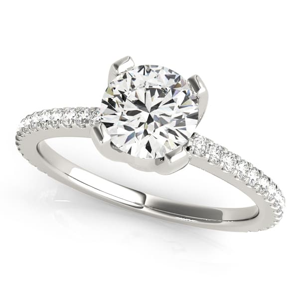 ENGAGEMENT RINGS SINGLE ROW PRONG — style 50502 in 10k White Gold