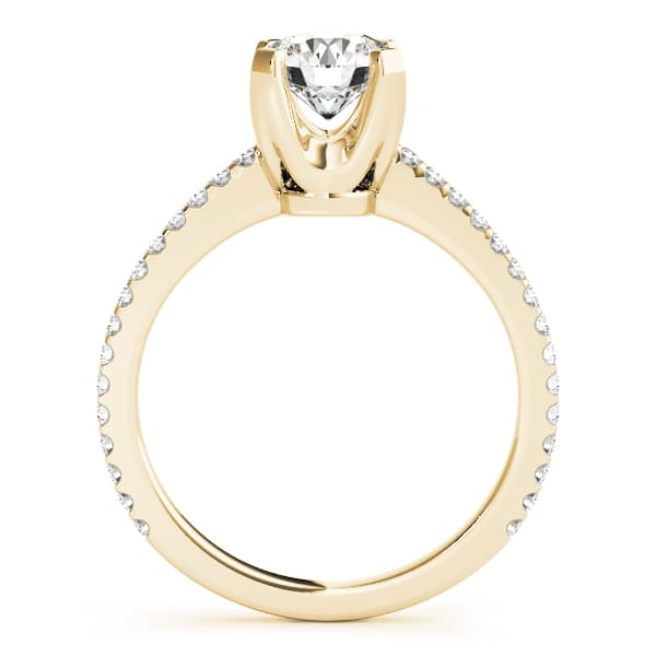 Single Row Prong Engagement Ring, style 50502, Side view in yellow gold