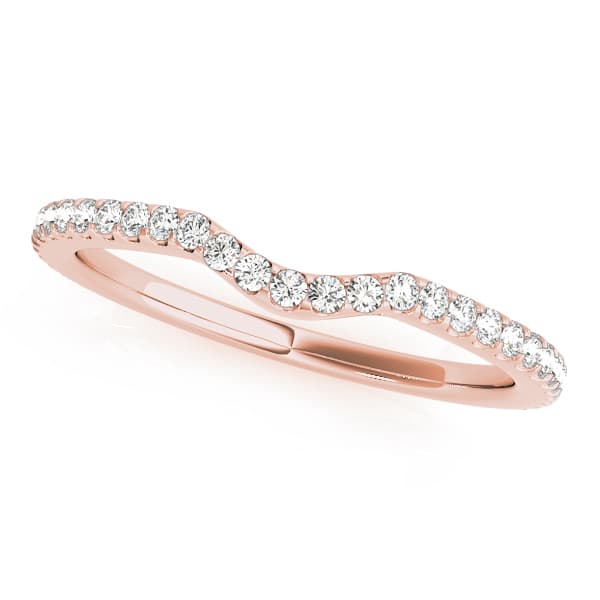 Split Prong Curved Wedding Bands (1/4 ct. tw.), Front view in rose gold
