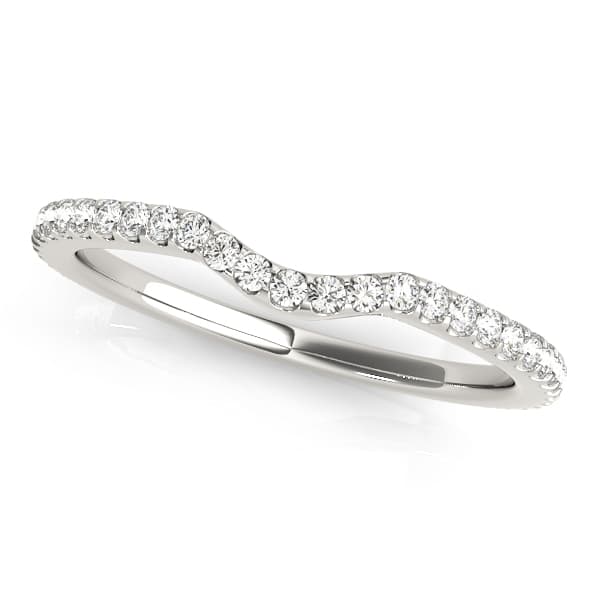 Split Prong Curved Wedding Bands — 2 CT — View 1