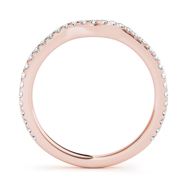 Split Prong Curved Wedding Bands (1/4 ct. tw.), Side view in rose gold