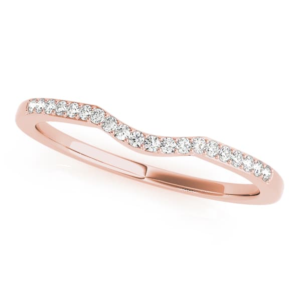 Curved Wedding Band (0.1 ct. tw.), Front view in rose gold