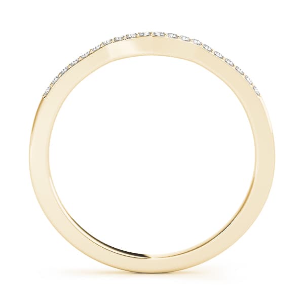 Curved Wedding Band (0.1 ct. tw.), Side view in yellow gold