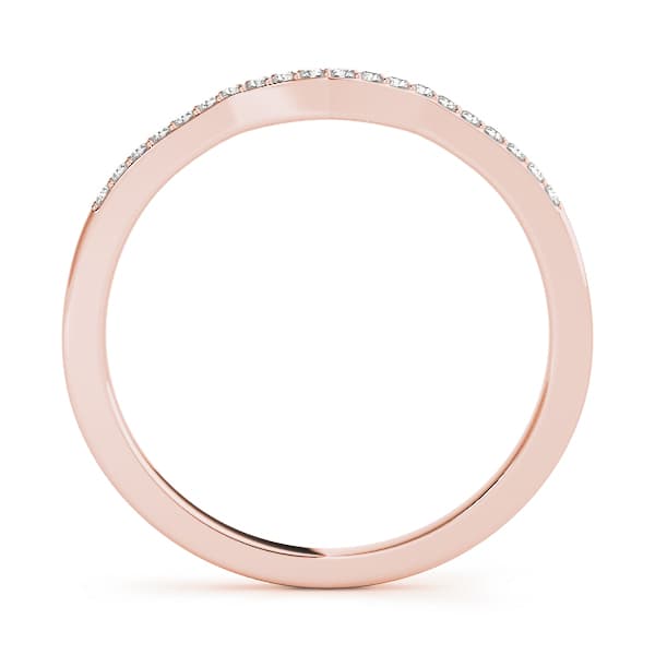 Curved Wedding Band (0.1 ct. tw.), Side view in rose gold