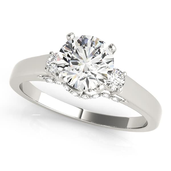 3-Stone Round Engagement Ring — style 50506 in 10k White Gold