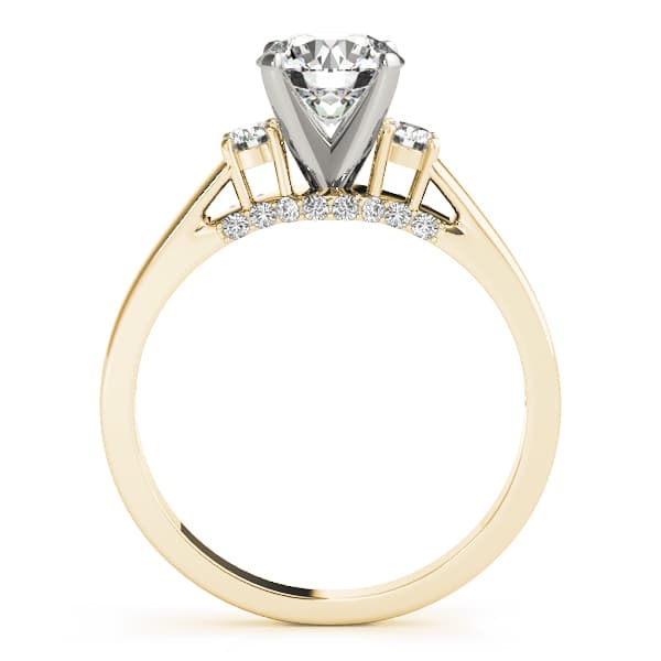 3-Stone Round Engagement Ring, style 50506, Side view in yellow gold