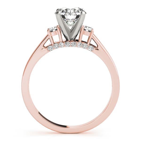 3-Stone Round Engagement Ring, style 50506, Side view in rose gold
