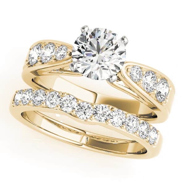 Channel Set Single Row Engagement Ring, style 50507, On hand view in yellow gold