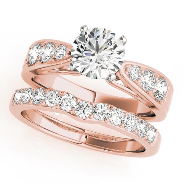 Channel Set Single Row Engagement Ring, style 50507, On hand view in rose gold