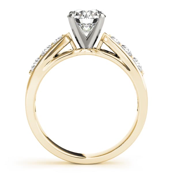 Channel Set Single Row Engagement Ring, style 50507, Side view in yellow gold