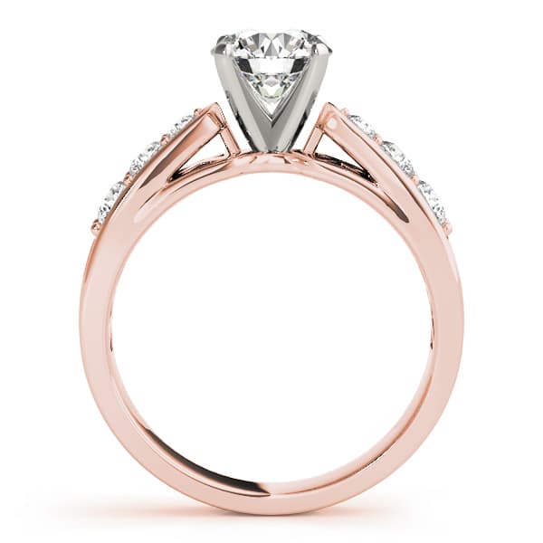 Channel Set Single Row Engagement Ring, style 50507, Side view in rose gold