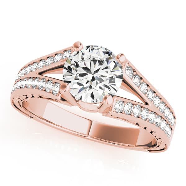 Antique Engagement Ring, style 50510, Front view in rose gold