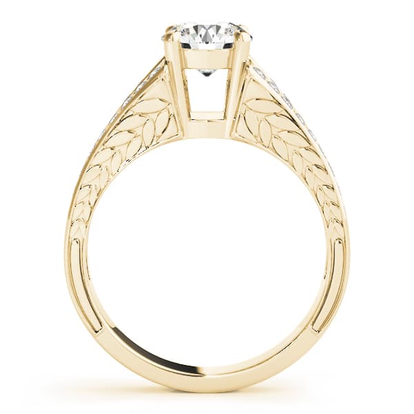 Antique Engagement Ring, style 50510, Side view in yellow gold