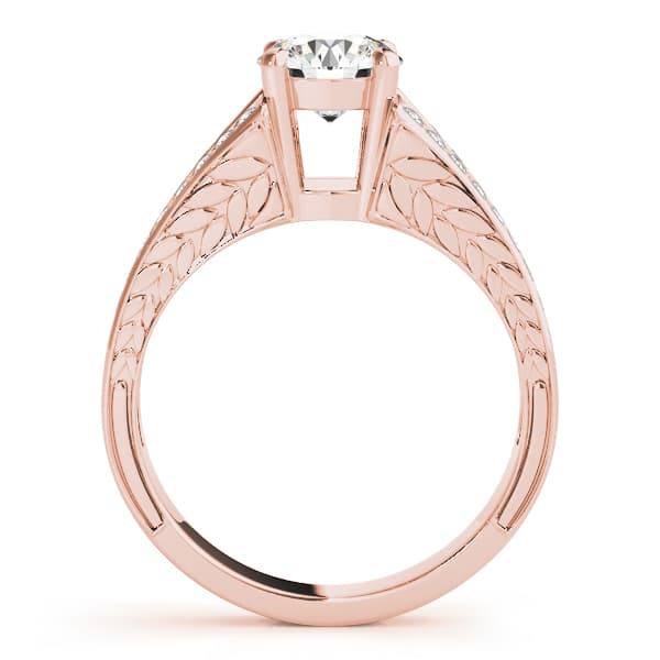 Antique Engagement Ring, style 50510, Side view in rose gold