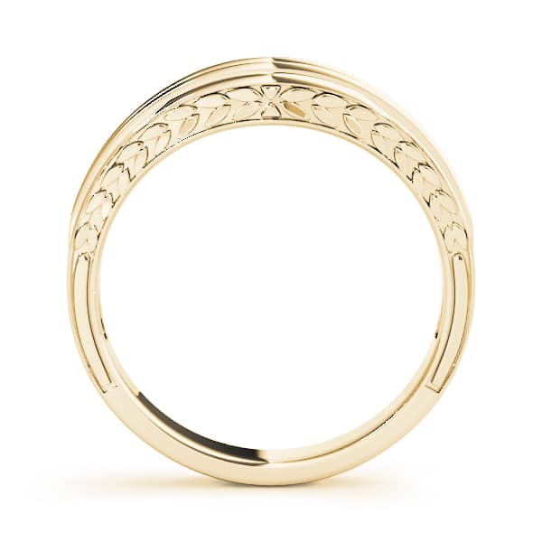 Curved Wedding Band (1/8 ct. tw.), Side view in yellow gold
