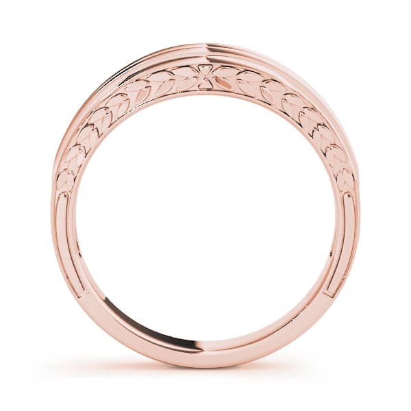 Curved Wedding Band (1/8 ct. tw.), Side view in rose gold