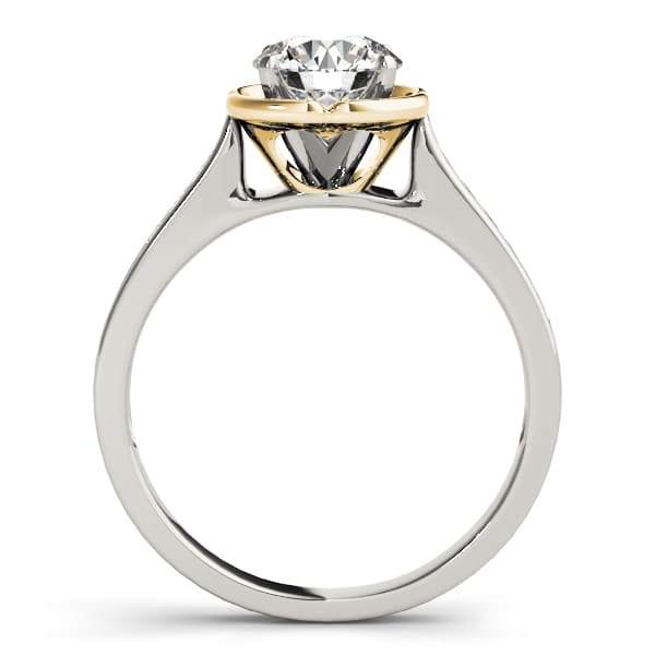 Single Row Prong Engagement Ring, style 50511, Side view in yellow gold