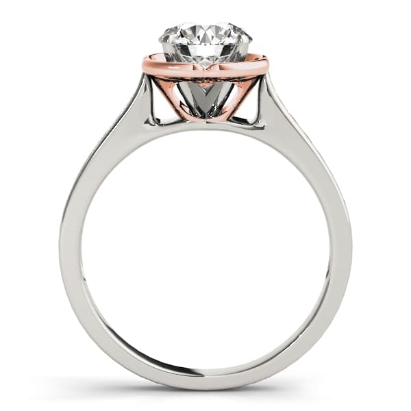 Single Row Prong Engagement Ring, style 50511, Side view in rose gold