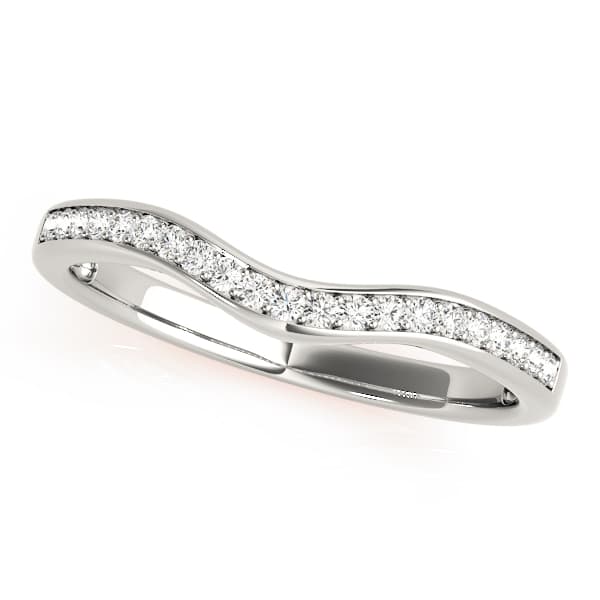 Curved Wedding Band (0.16 ct. tw.), Front view in rose gold