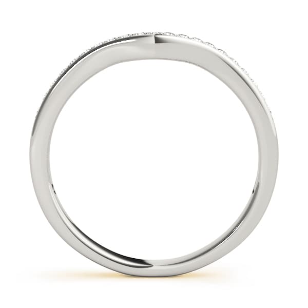 Curved Wedding Band (0.16 ct. tw.), Side view in yellow gold