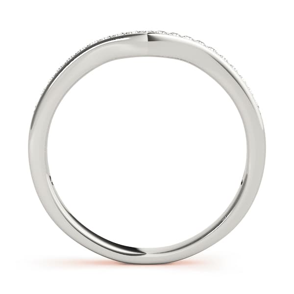 Curved Wedding Band (0.16 ct. tw.), Side view in rose gold