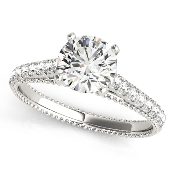 Single Row Prong Set Engagement Ring — style 50513 in 10k White Gold