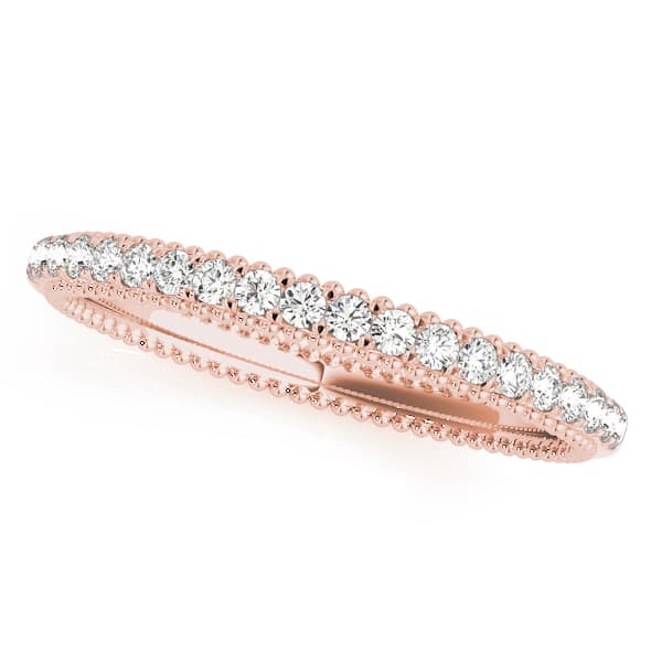 Prong Set Wedding Band (0.15 ct. tw.), Front view in rose gold