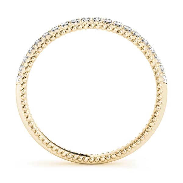 Prong Set Wedding Band (0.15 ct. tw.), Side view in yellow gold