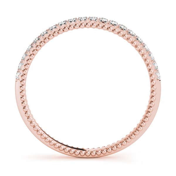 Prong Set Wedding Band (0.15 ct. tw.), Side view in rose gold