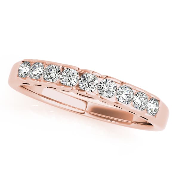 Channel Set Wedding Band (1/3 ct. tw.), Front view in rose gold