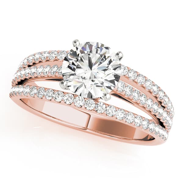 Multi-Row Engagement Ring, style 50517, Front view in rose gold