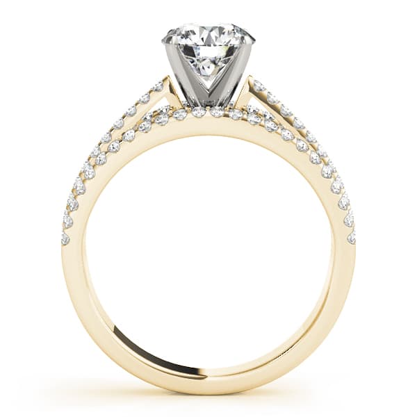 Multi-Row Engagement Ring, style 50517, Side view in yellow gold