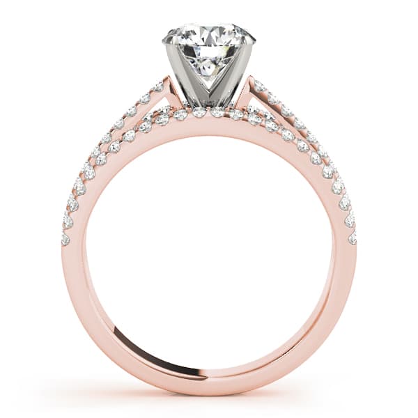 Multi-Row Engagement Ring, style 50517, Side view in rose gold