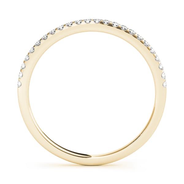 Single Row Prong Set Wedding Ring (1/8 ct. tw.), Side view in yellow gold