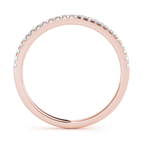 Single Row Prong Set Wedding Ring (1/8 ct. tw.), Side view in rose gold