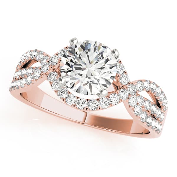 Multi-Row Engagement Ring, style 50519, Front view in rose gold