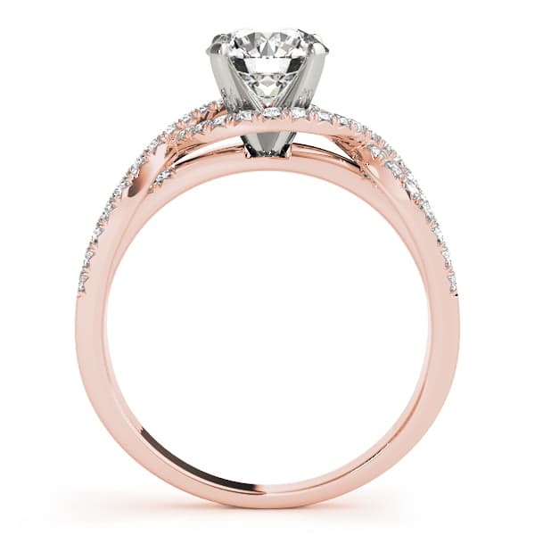 Multi-Row Engagement Ring, style 50519, Side view in rose gold