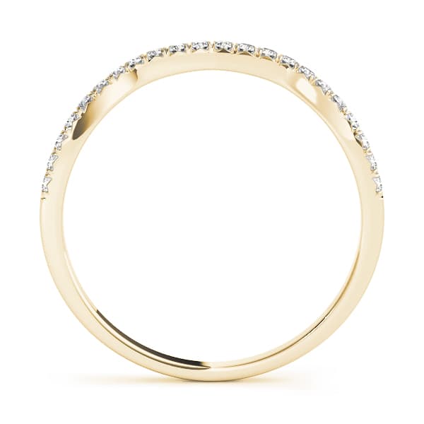 Curved Wedding Band (1/8 ct. tw.), Side view in yellow gold