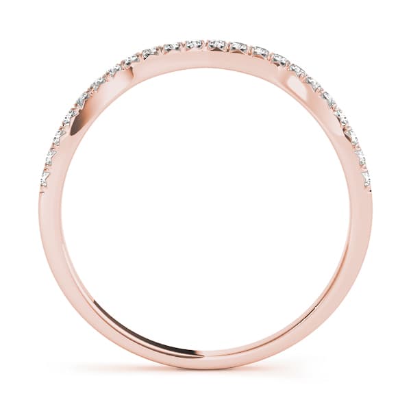 Curved Wedding Band (1/8 ct. tw.), Side view in rose gold