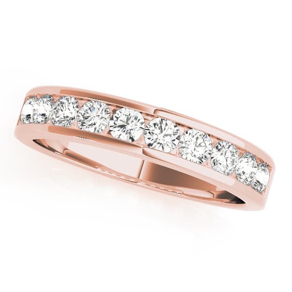 Channel Set Wedding Band (0.7 ct. tw.), Front view in rose gold