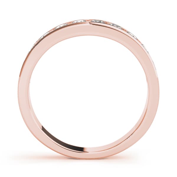 Channel Set Wedding Band (0.7 ct. tw.), Side view in rose gold